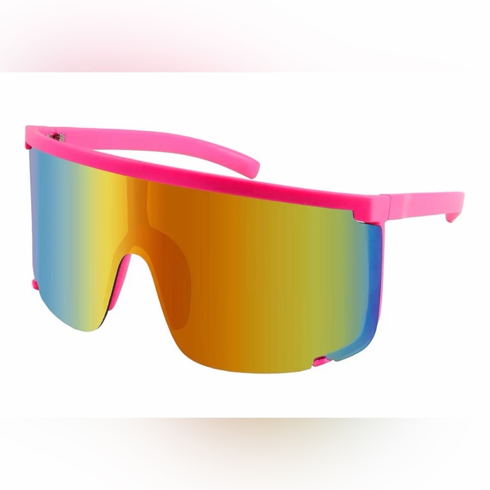 Pink Oversized Sunglasses with Multicolor Lens